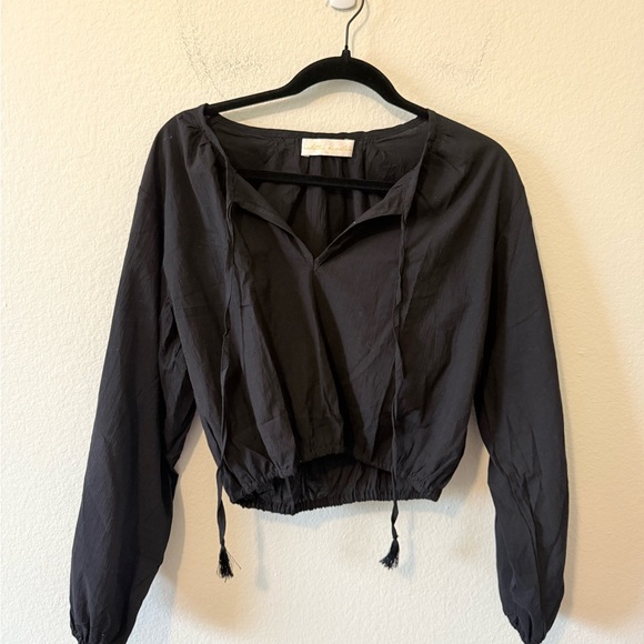 Natalie Martin Amelia Top 100% Cotton Black Bohemian Festival Summer Womens M - Picture 2 of 6